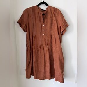 QUINCE | 100% European Linen Short Sleeve Swing Dress